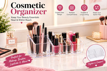 Acrylic Makeup Organizer – Multi-Compartment Cosmetic & Beauty Storage Holder