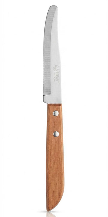 KIWI Stainless Steel Kitchen Knife with Wooden Handle – Large Serrated Knife
