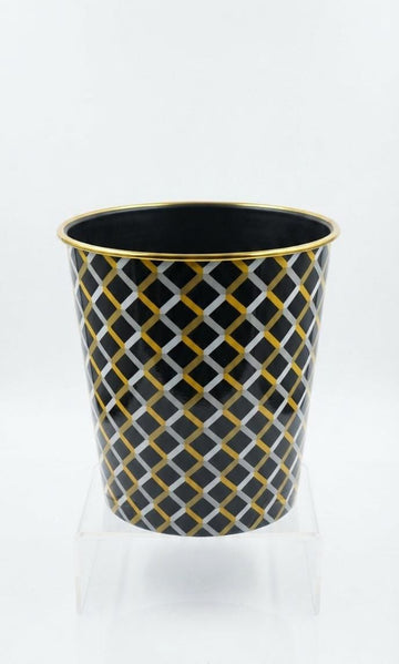 Black Geometric Printed Storage Basket – Decorative Home & Kitchen Organizer