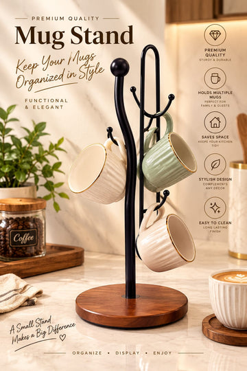 Mug Stand – Coffee Cup Holder & Kitchen Mug Organizer