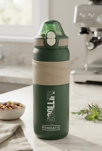 HOMETIC Stainless Steel Insulated Sports Water Bottle | Leakproof Vacuum Flask for Gym, Office & Travel
