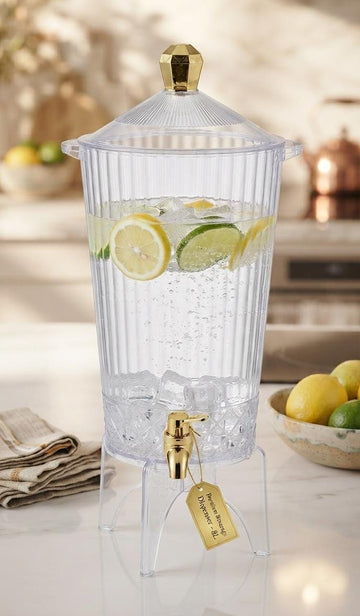 Premium Acrylic Water Dispenser with Tap | Large Capacity Beverage Dispenser for Juice, Water & Cold Drinks