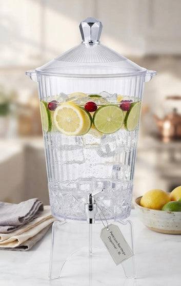 Premium Acrylic Water Dispenser with Tap | Large Capacity Beverage Dispenser for Juice, Water & Cold Drinks
